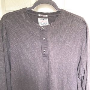 Lucky Brand Lived In Henley long sleeve gray brown mens XXL New without tags